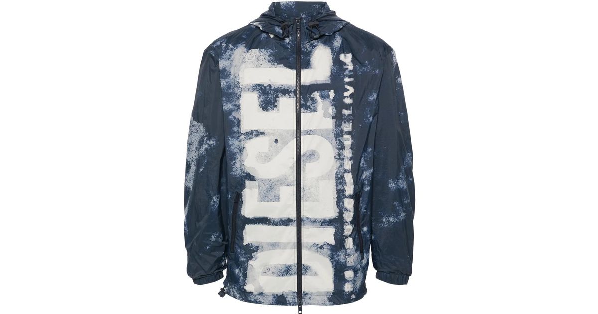 Men's Watercolour-effect windbreaker with logo | Multicolor