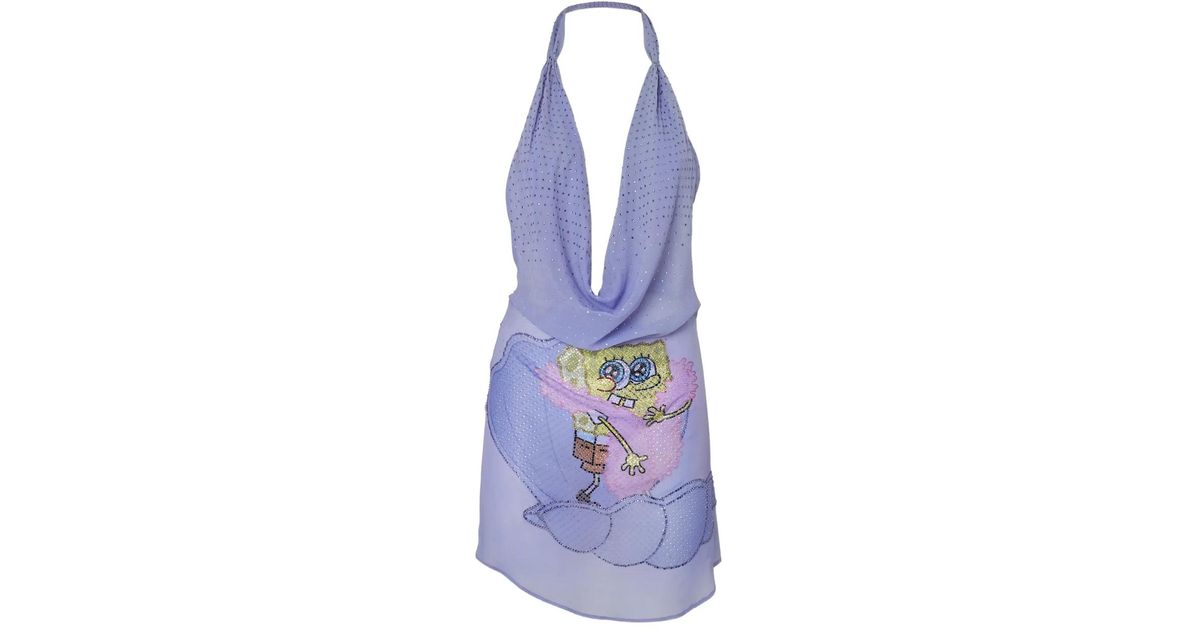 Gcds Spongebob-Print Minidress in Blue | Lyst