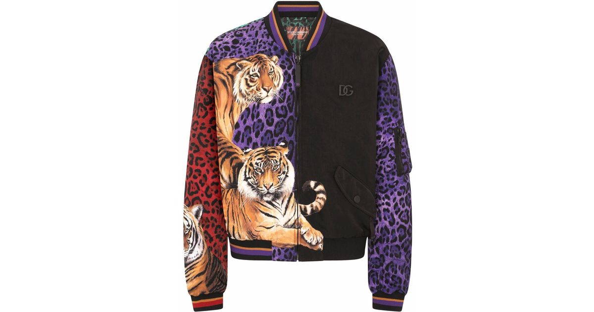 Dolce & Gabbana - Tiger-Print Bomber Jacket - Men - Polyester/Nylon - 42 - Black