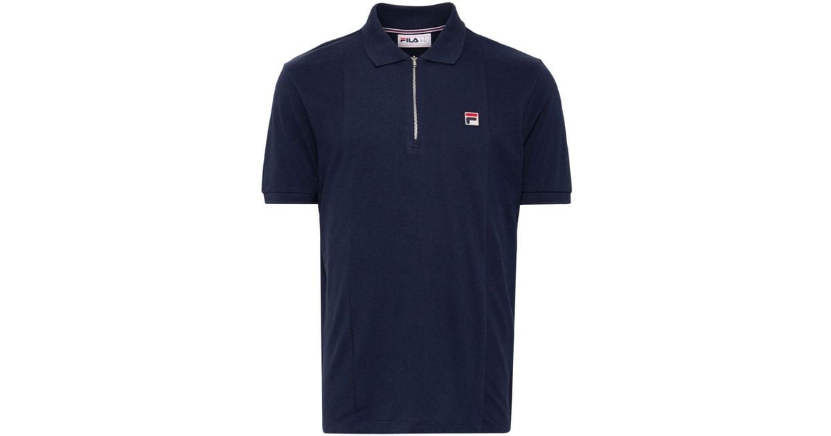 Fila Logo Patch Short Sleeves Polo Shirt in Blue for Men Lyst UK