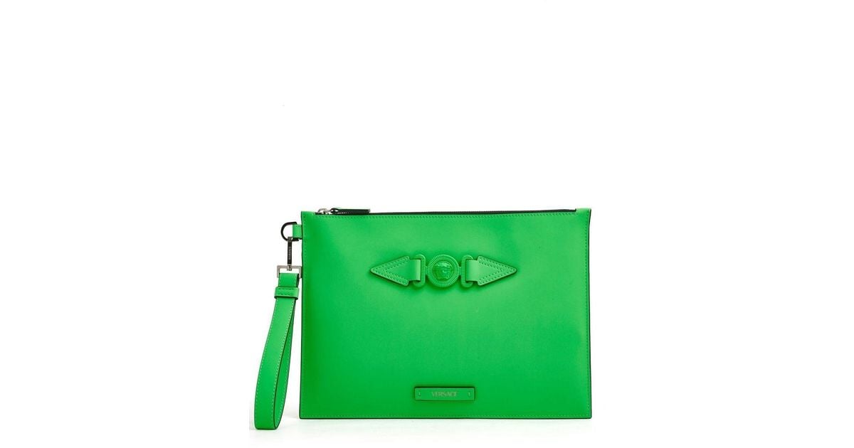 Versace Medusa-motif Clutch Bag in Green for Men | Lyst