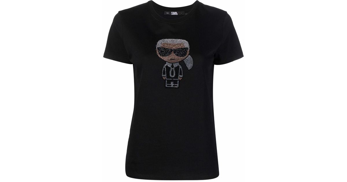 Karl Lagerfeld Organic Cotton Ikonic Karl T-shirt in Black - Lyst