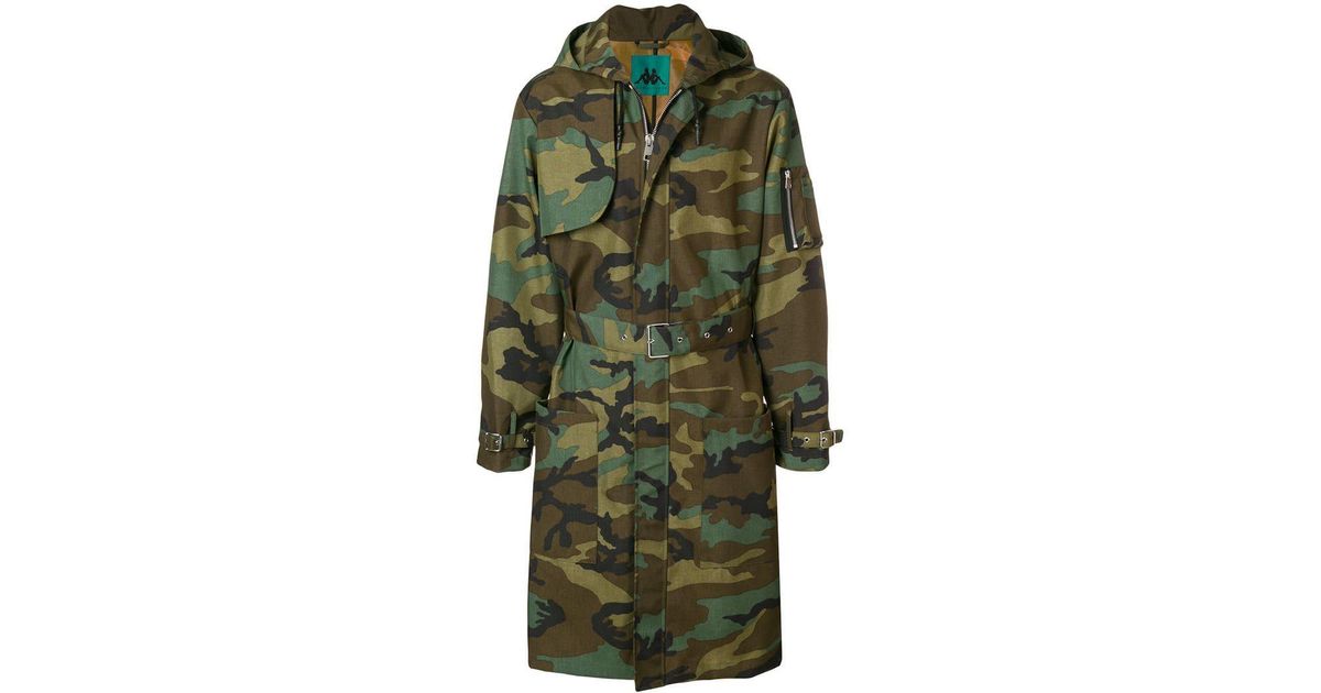 Paura X Kappa Camouflage Print Hooded Coat in Green for Men - Lyst