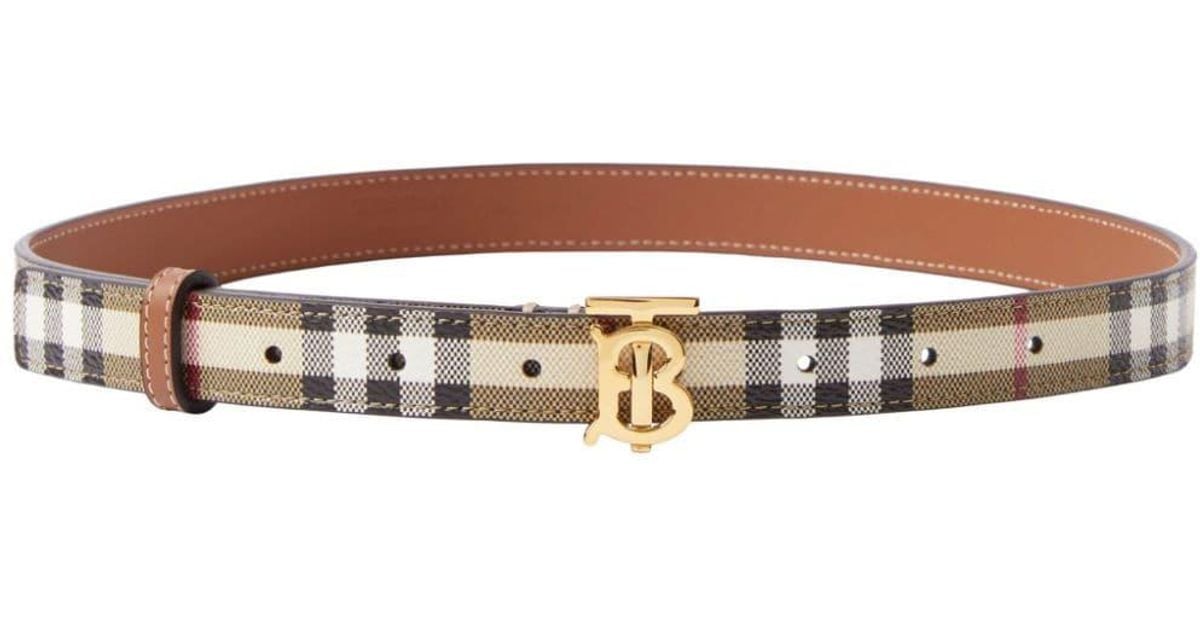 Burberry Vintage Check Logo-buckle Belt in Brown