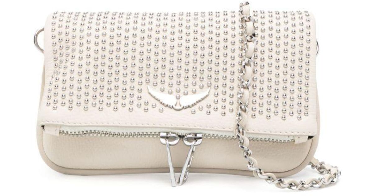 Zadig & Voltaire Mini Rock Studembellished Clutch Bag in White Lyst