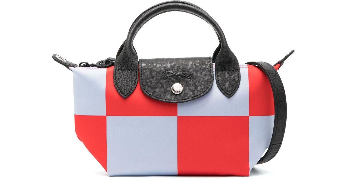 Longchamp Le Pliage Checkerboard-print Mini Bag in Red Lyst UK