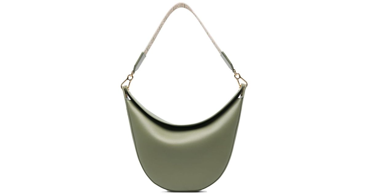 Loewe Leather Luna Curved Shoulder Bag in Green | Lyst