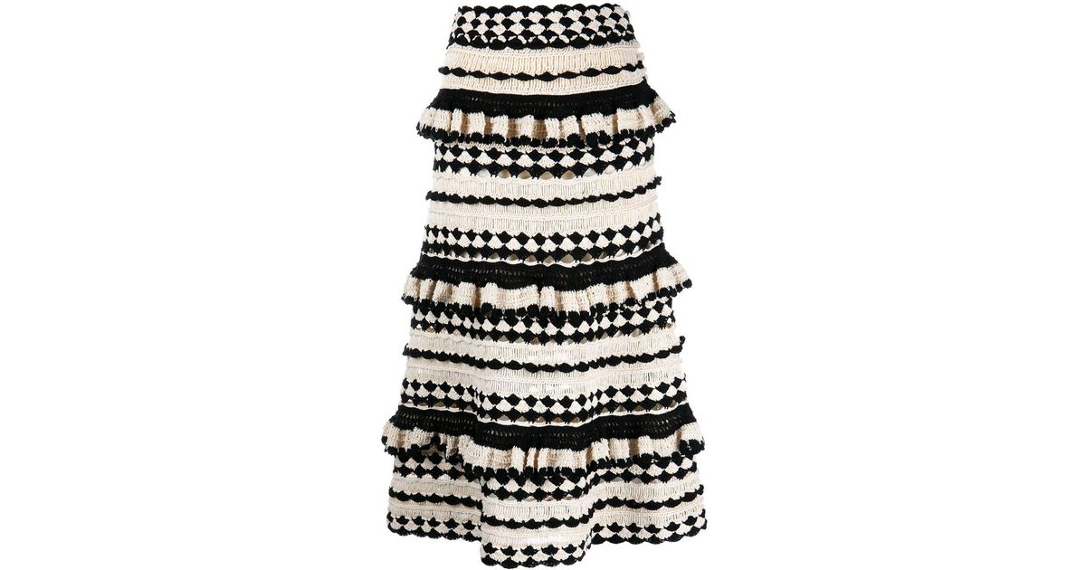 Zimmermann Anneke Crochetknit Midi Skirt in Black Lyst Australia