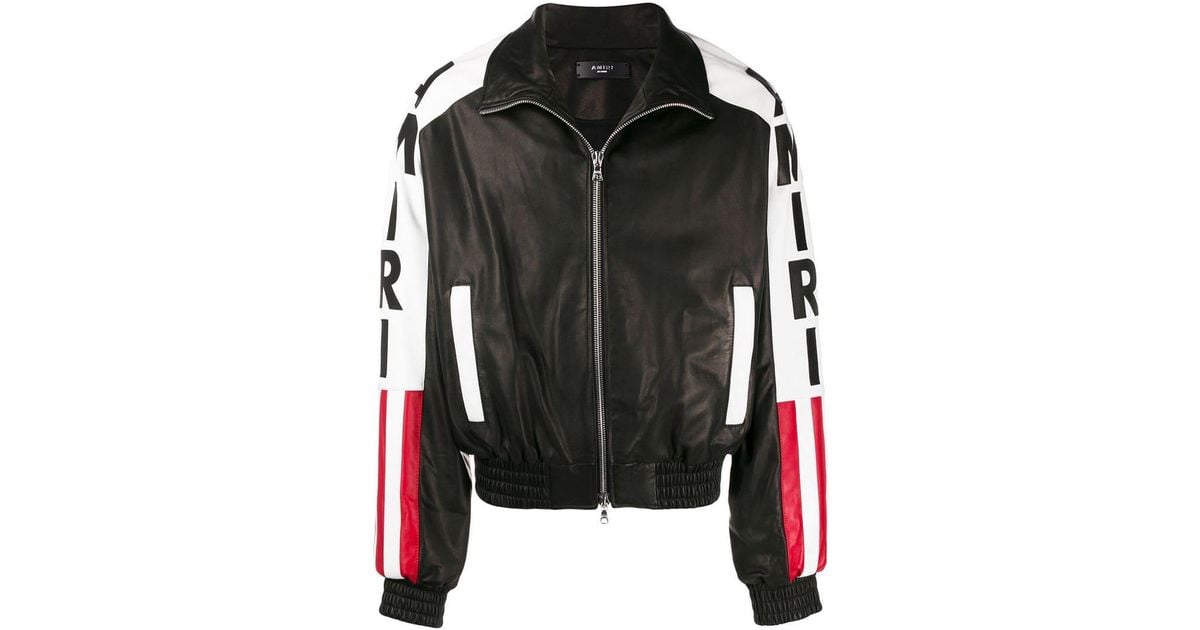 AMERI ♡ LEATHER JACKET Amiri American Flag Jacket in Black for Men | Lyst