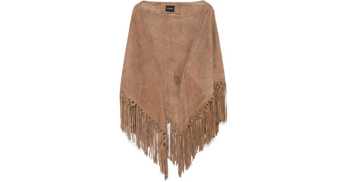 Simonetta Ravizza Suede Scarf in Brown | Lyst UK