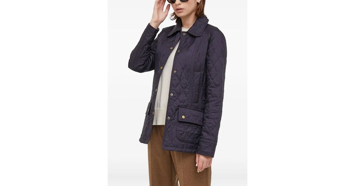 Barbour Quilted Diamond-Pattern Jacket in Blue | Lyst