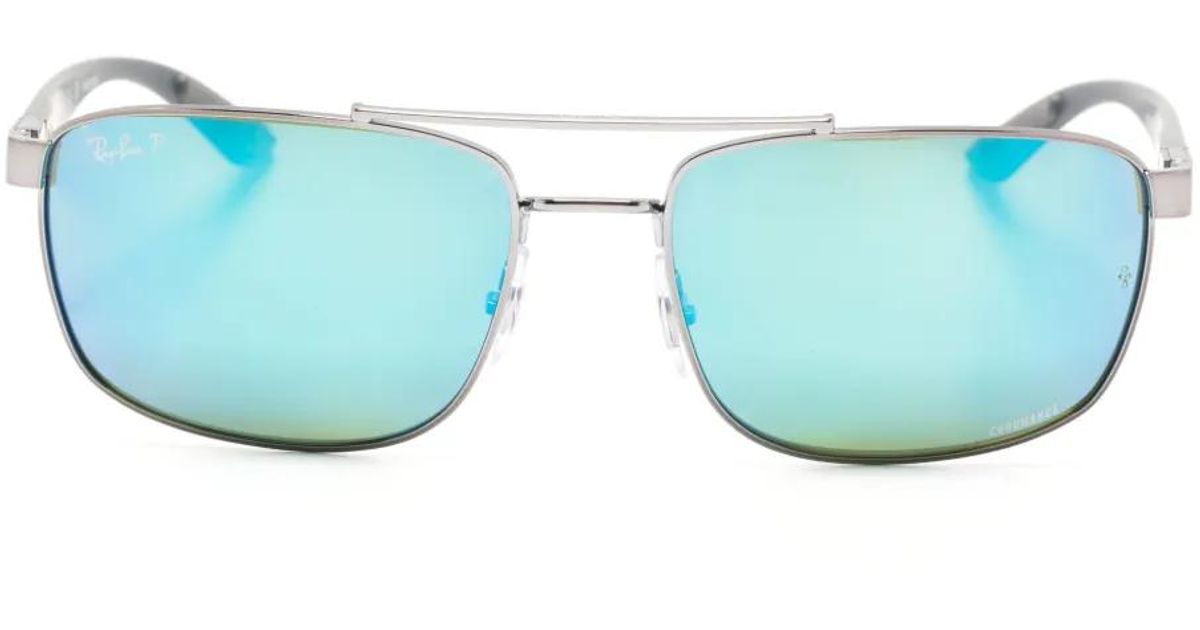 Rayth Frames Ray-Ban Rb3737Ch Rectangle-Frame Sunglasses in Blue | Lyst UK