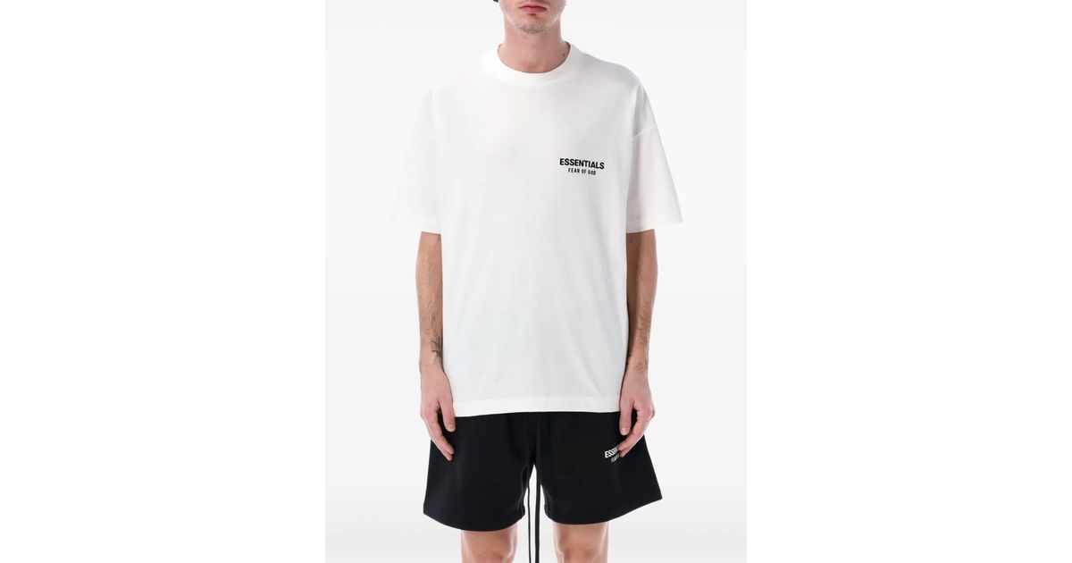 Tシャツ・カットソー FEAR OF GOD Men T Shirts FGE2505101HWJWHITE White White Logo T-Shirt | FEAR OF GOD - Antonia