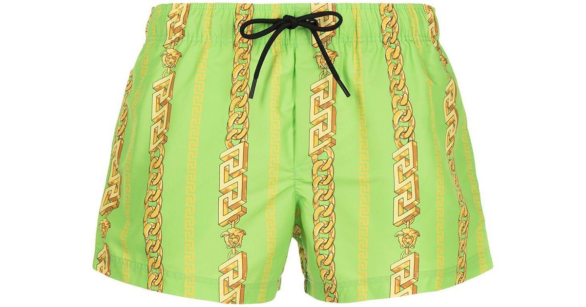 Versace Chain Print Swim Shorts in 