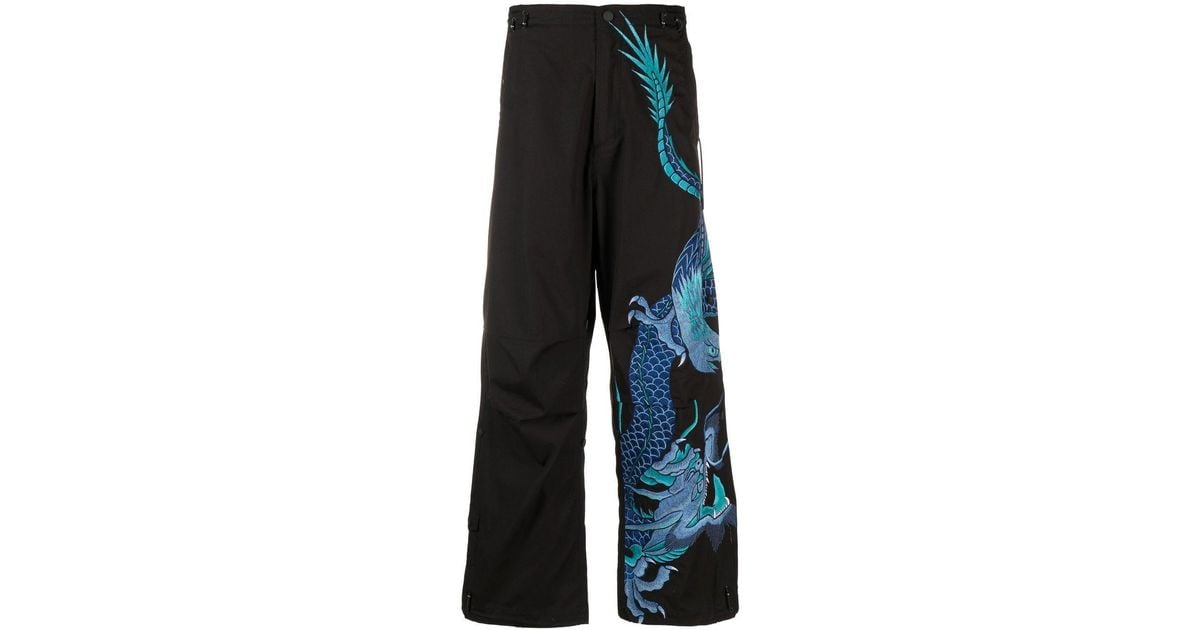 パンツ Maharishi Blue Dragon Trousers Maharishi Dragon-print Straight Trousers in Blue for Men | Lyst UK