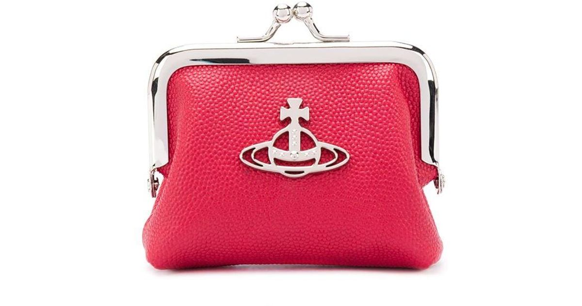 Vivienne Westwood Leather Orb Frame Coin Purse in Red - Lyst