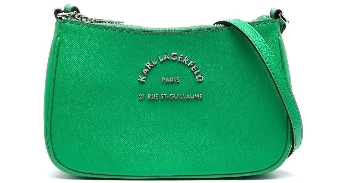 Karl Lagerfeld Logo-lettering Crossbody Bag in Green | Lyst
