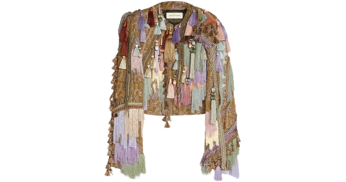 Dries Van Noten タッセルトリム ジャケット メタリック | Lyst