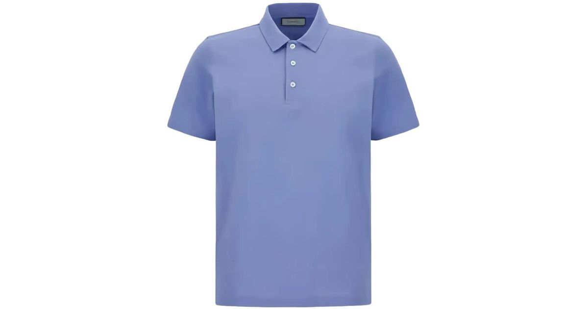 Canali Button Polo Shirt in Blue for Men | Lyst