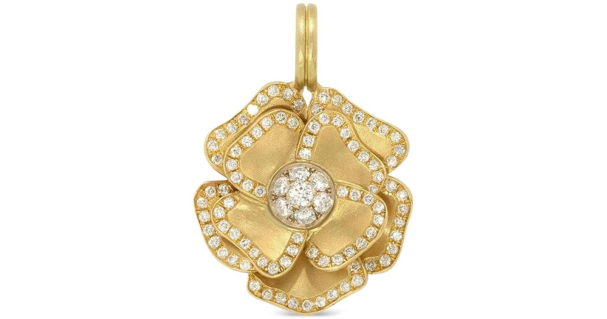 Irene Neuwirth 18K Flower Diamond Pendant In Metallic Lyst Irene Neuwirth 18K Flower Diamond Pendant In Metallic Lyst