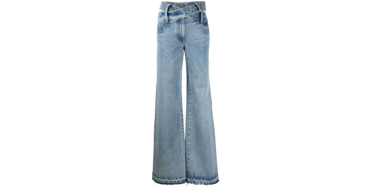 Monse Criss-cross High-rise Wide-leg Jeans in Blue | Lyst