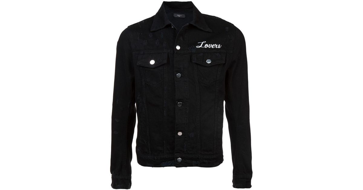 amiri black denim jacket
