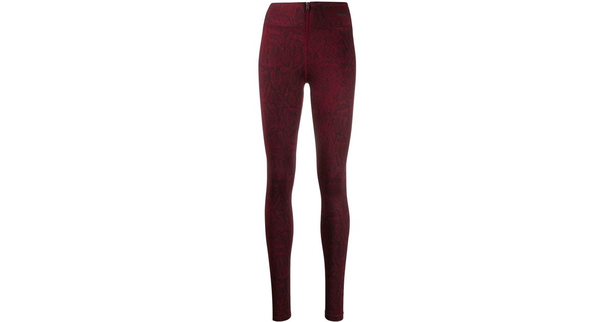 nike red snakeskin leggings