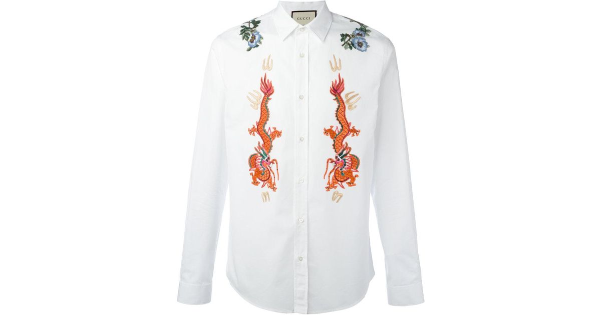 gucci embroidered shirt
