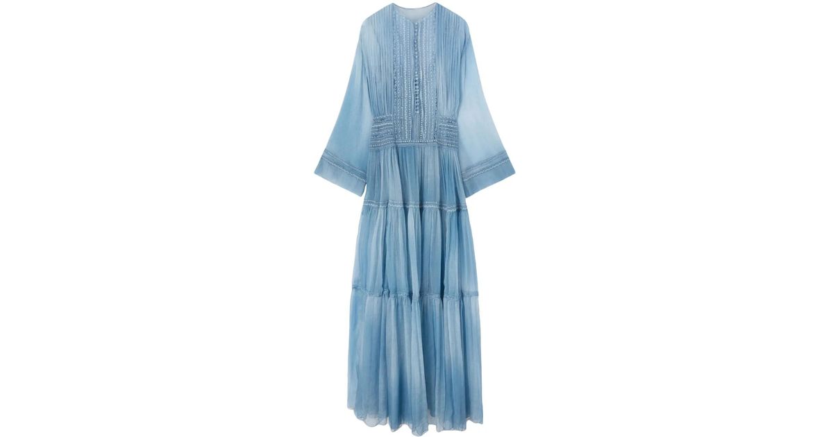 ermanno scervino blue dress A-Line Deep V-Neck Navy Blue Long Prom Dress with Appliques Pockets –  Demodresses main image 1