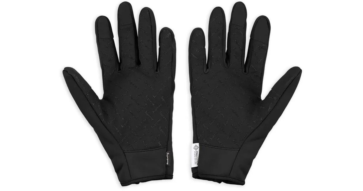 Supreme Windstopper Zip Gloves in Black for Men | Lyst UK