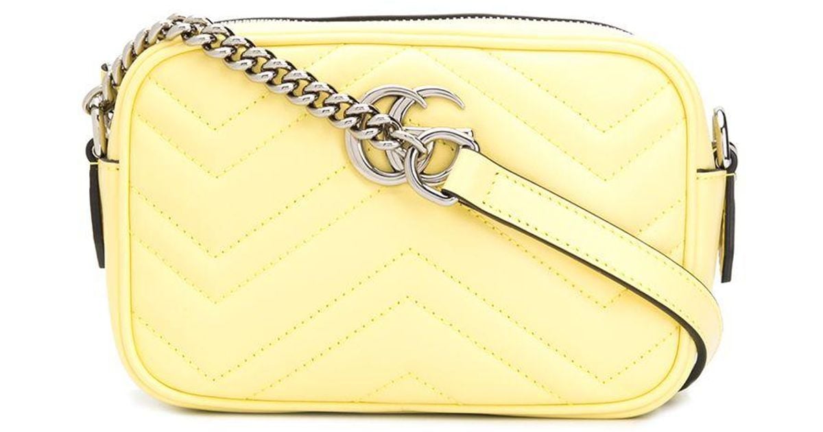 Gucci GG Marmont Mini Bag in Yellow - Lyst