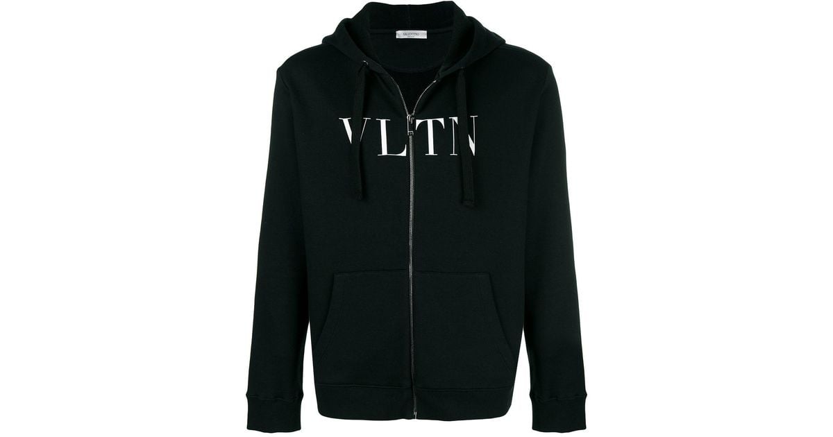 【VALENTINO】VLTN HOODIE Valentino VLTN Logo Print Hoodie in Black – DPUS Designer Outlet