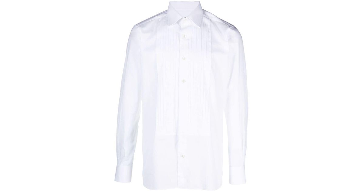 Tom Ford Pintuck Cotton Shirt in White for Men | Lyst