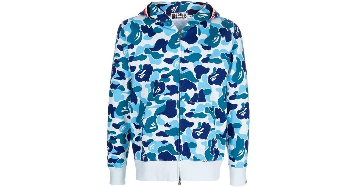 BAPE Blue ABC Camo Shark Hoodie A Bathing Ape