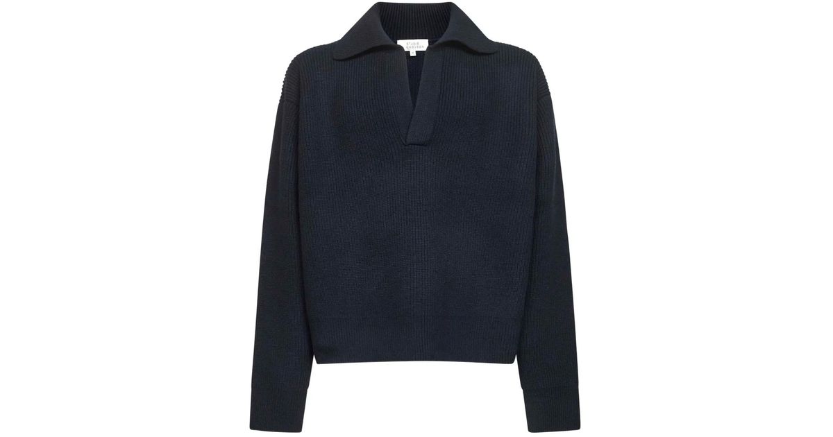 Studio Nicholson Ribbed Polo-collar Sweater in Blue for Men | Lyst UK