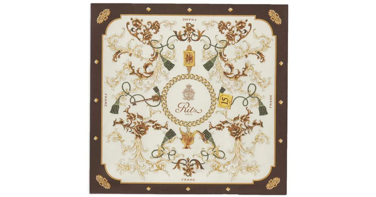 Frame Riz FRAME X Ritz Paris Printed Scarf in Natural | Lyst