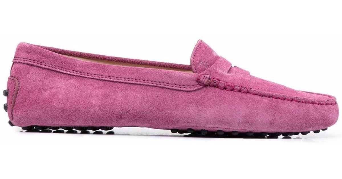 Tods Leer Gommino Loafers in het Groen Dames Schoenen voor voor Platte schoenen voor Loafers en mocassins 