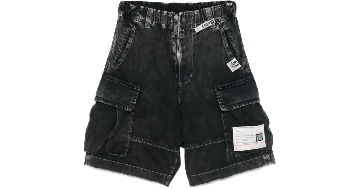Maison Mihara Yasuhiro Denim Cargo Shorts in Black for Men | Lyst