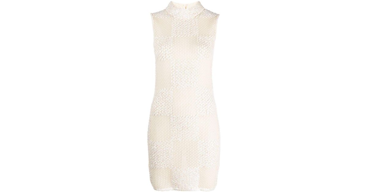 CASABLANCA Sequinembellished Knit Dress in White Lyst