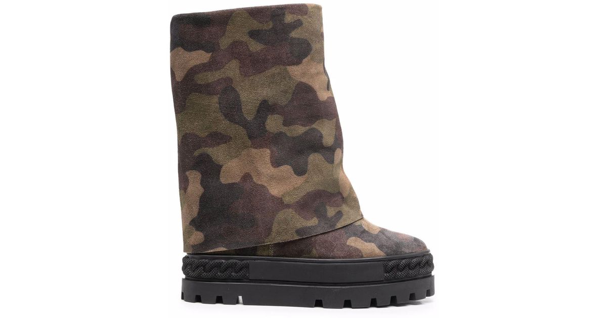 Casadei Generation X Camouflage-print 80mm Boots in Green - Save 15% - Lyst