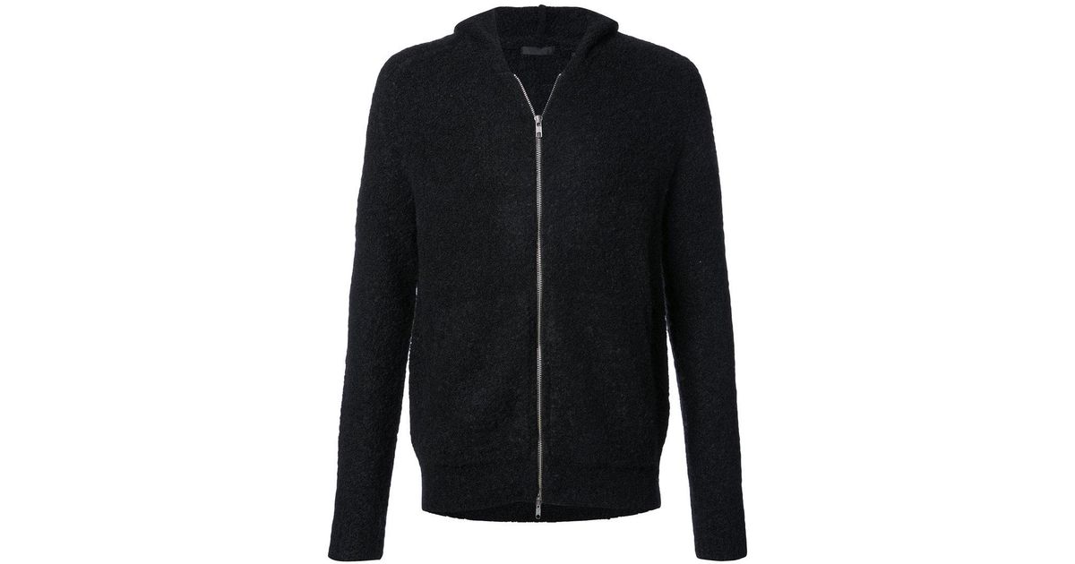 knitted zip hoodie mens