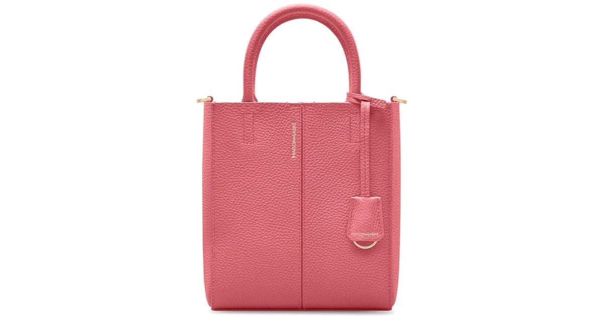 Maison De Sabre Mini Soft Leather Tote Bag in Pink | Lyst UK