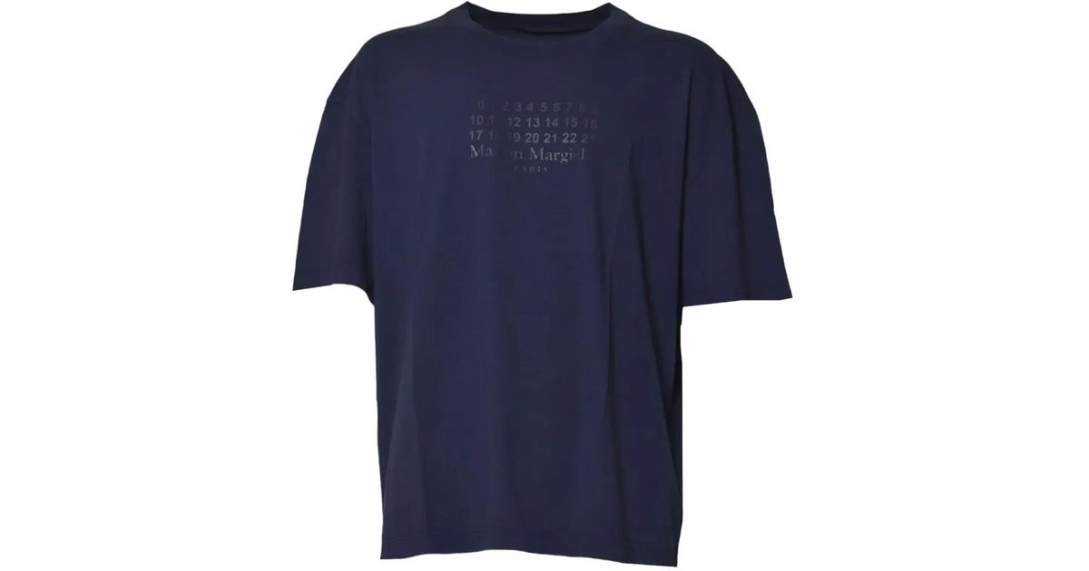 Maison Margiela Numeric T-Shirt in Blue for Men | Lyst