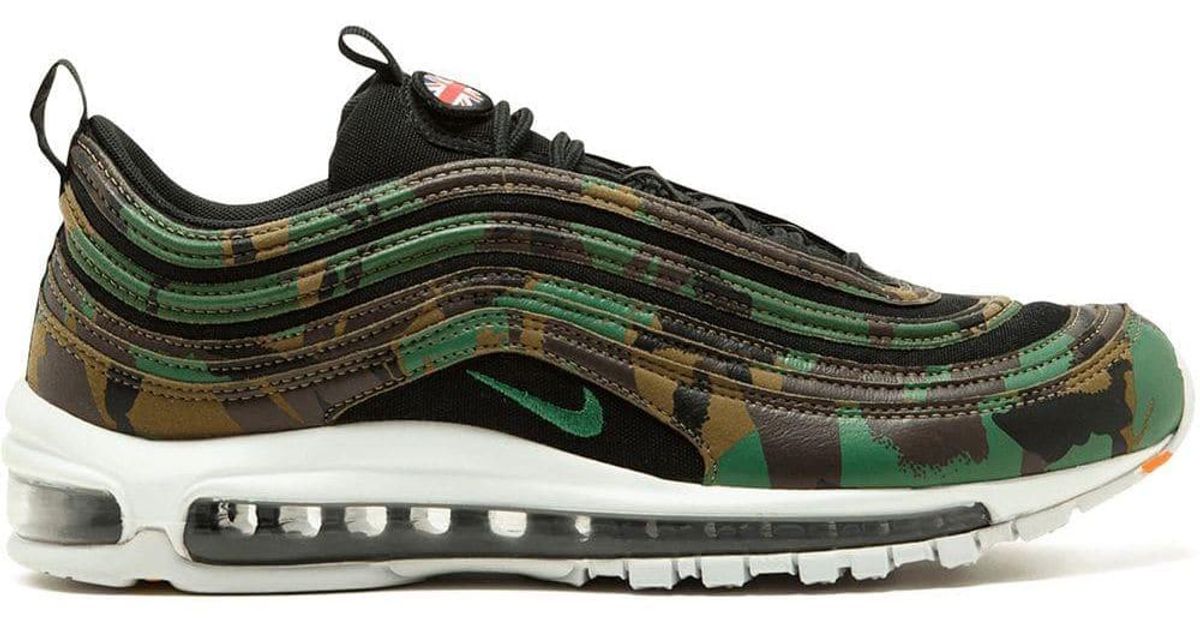 Nike Air Max 97 Faux Leather And Canvas Sneakers in Green for Men - Lyst