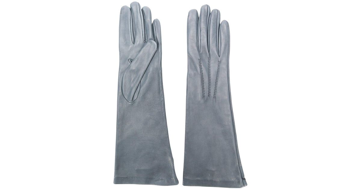 long grey gloves
