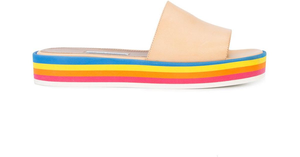 rainbow striped sandals