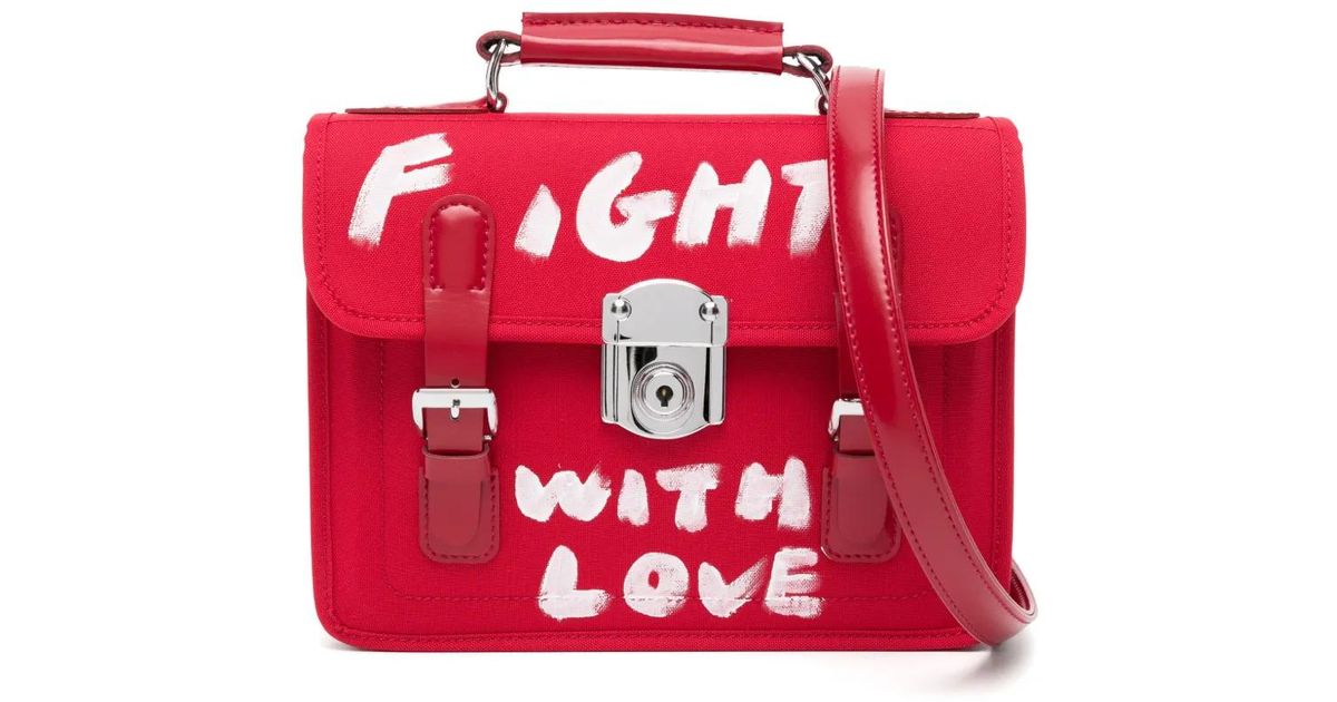 Comme des Garçons Graphic-Print Crossbody Bag in Red | Lyst
