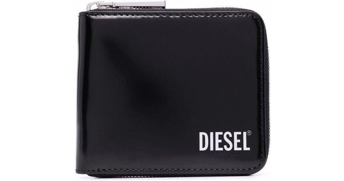 DIESEL Leder Portemonnaie mit Logo-Print in Schwarz für Herren - Lyst