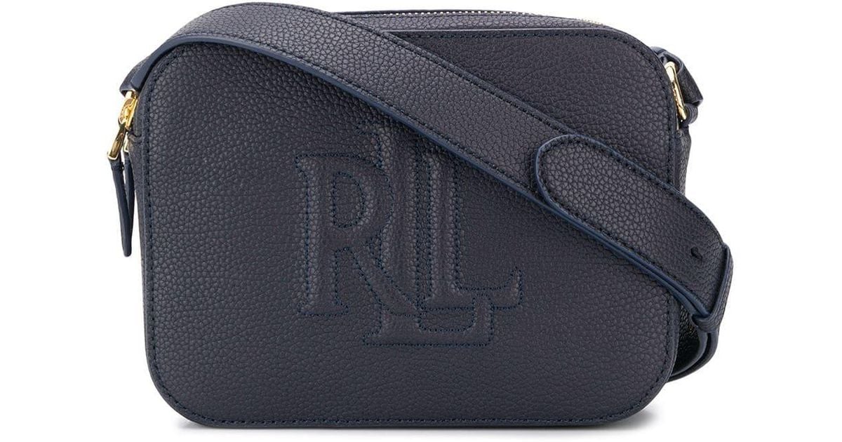 Lauren by Ralph Lauren Leather Hayes Crossbody Bag in Blue | Lyst