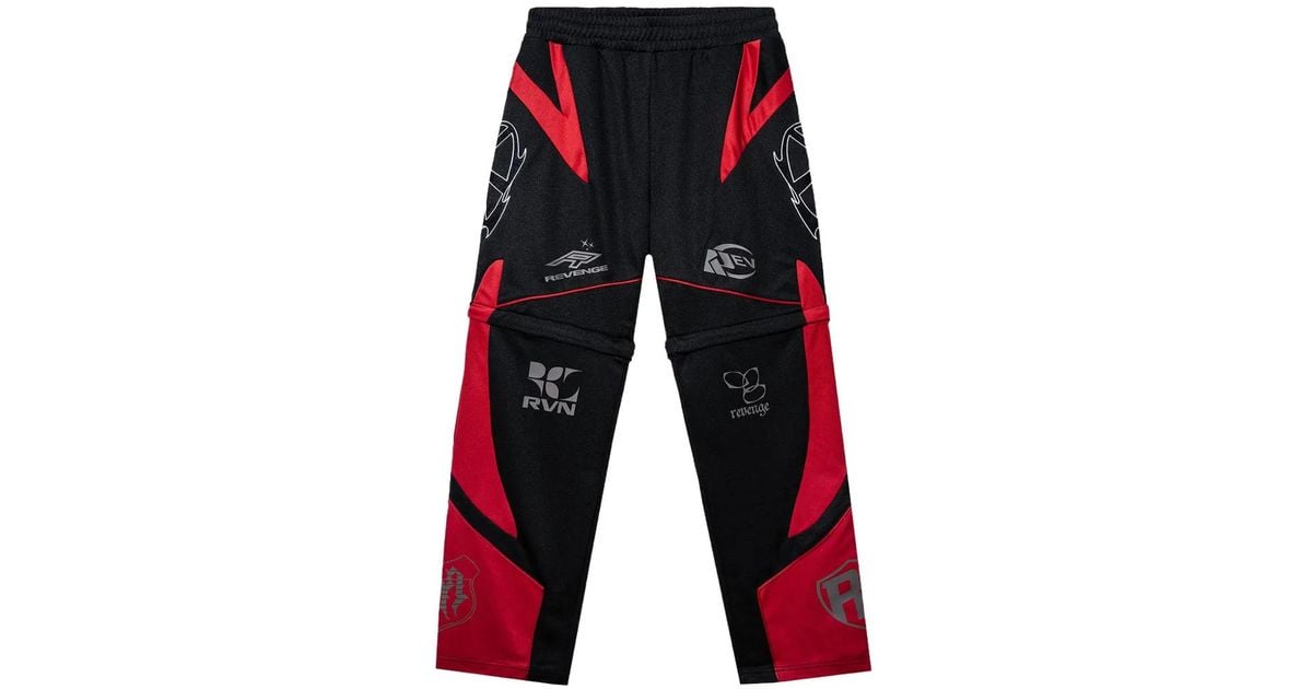 Logo Patch Racer REVENGE Racer Patch Convertible Track Pants in Red for Men | Lyst